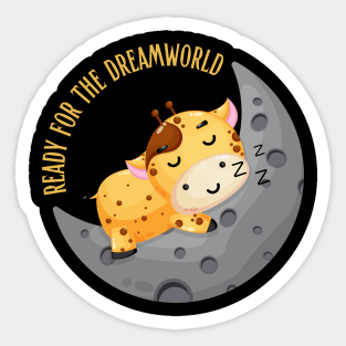 Ready for the dream world Hello little giraffe in pajamas sleeping cute baby outfit Sticker